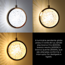 Luminária Pendente Saturno Cristal Redondo Brilho PD01